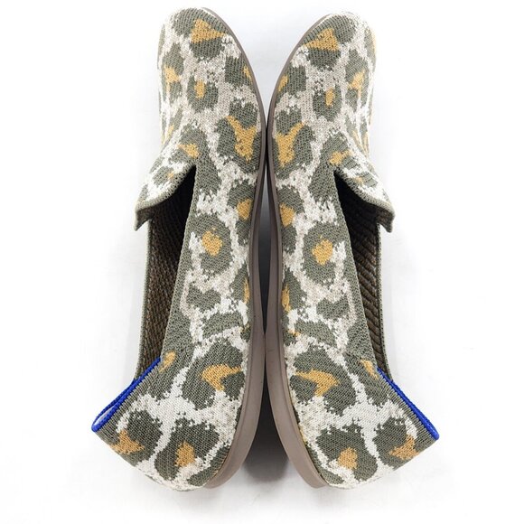 ROTHY'S Smoke Spot Retired Print Loafer Slip On Flats Leopard Print Green - Picture 6 of 10
